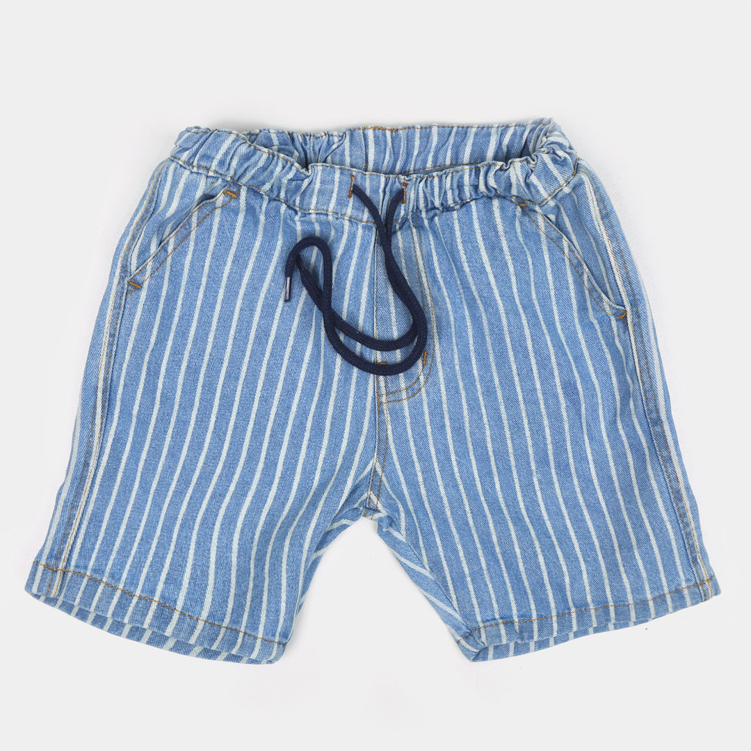 Boys Short Cotton Striped - LIGHT BLUE