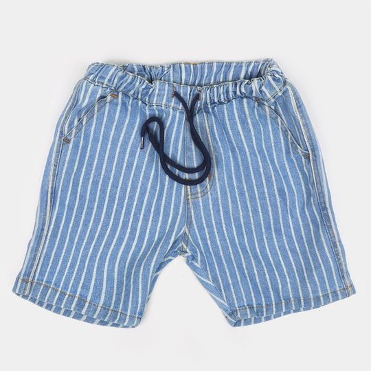 Boys Short Cotton Striped - LIGHT BLUE