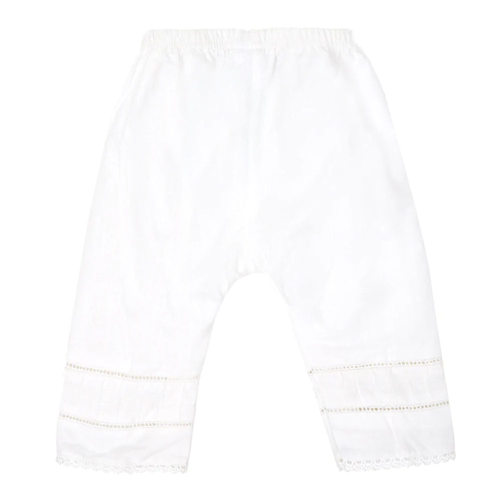 Infant Girls Trouser Pintex -White