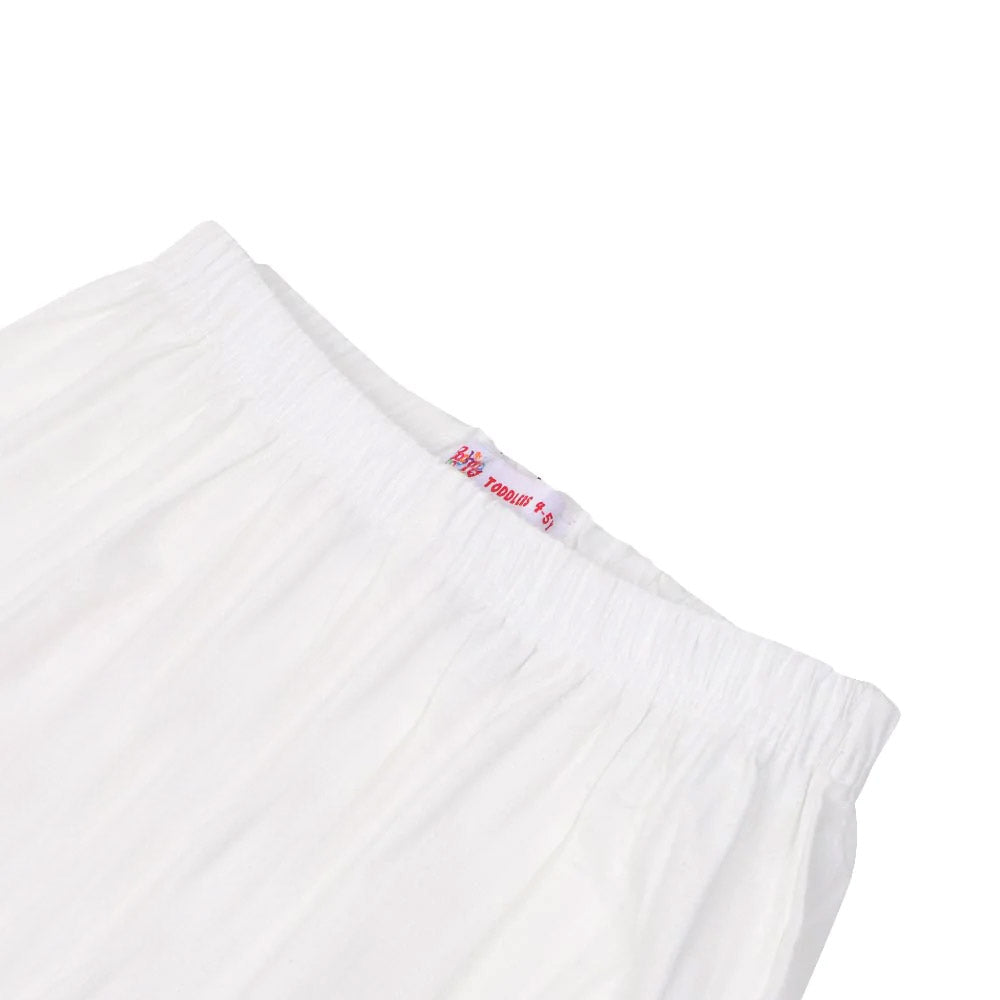 Girls Cotton Trouser -White