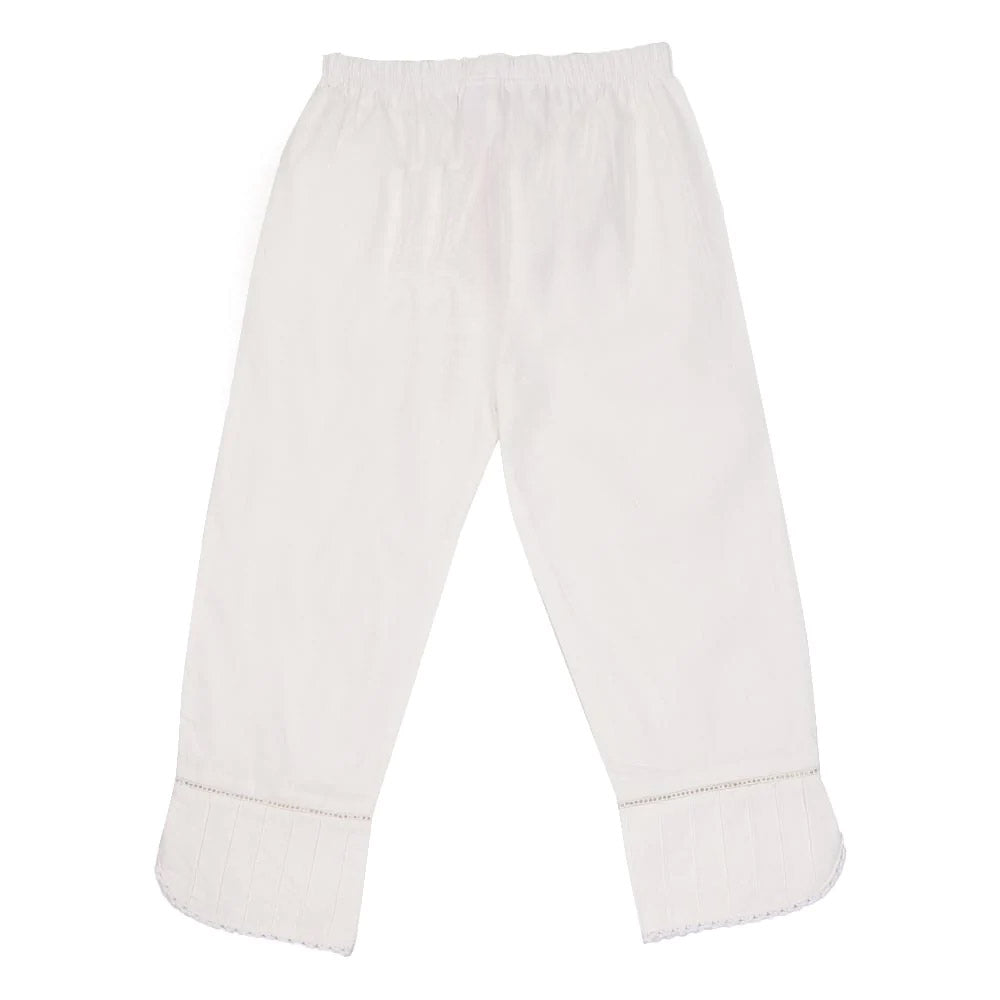 Girls Cotton Trouser -White