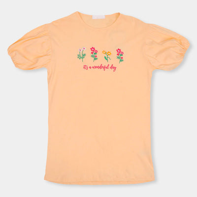 Girls-T-Shirt H/S WONDERFULL DAY - Pink