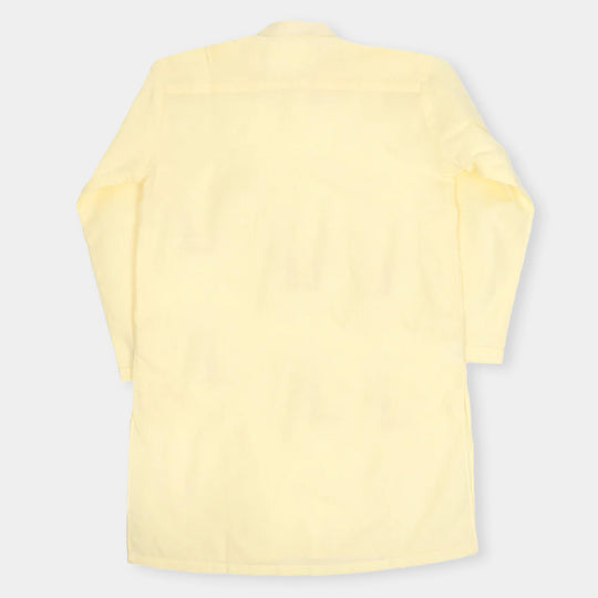 Boys Embroidered Kurta Supreme - Lime Yellow