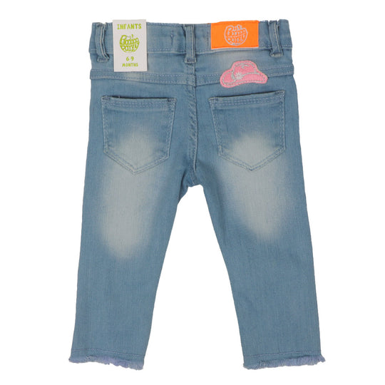 Infant Girls Pant Denim Applique EMB -Ice Blue