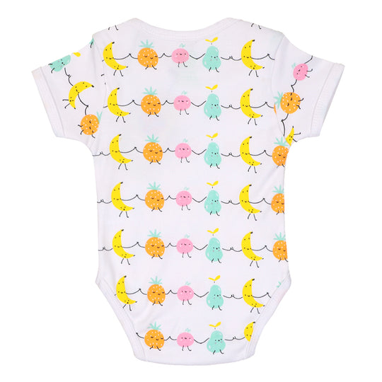 Infant Basic Romper Unisex FRUITS - White