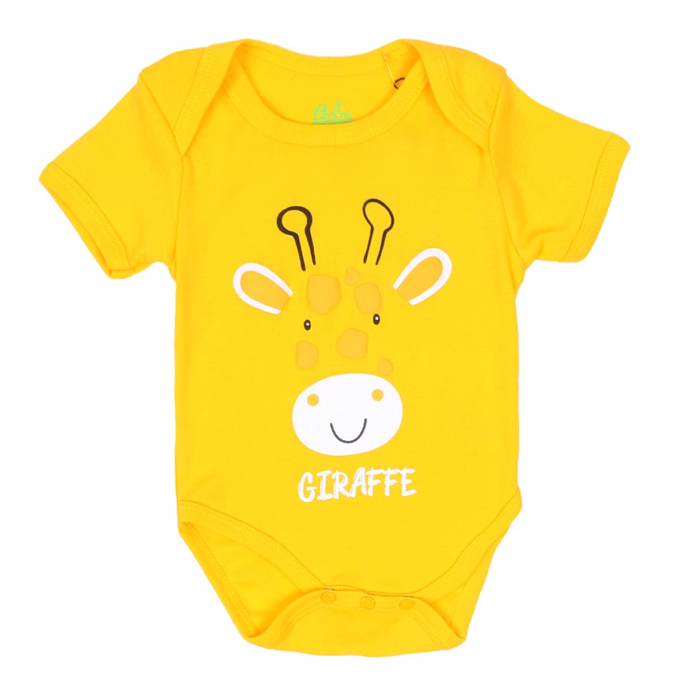 Infant Basic Romper Unisex GIRAFEE - Yellow