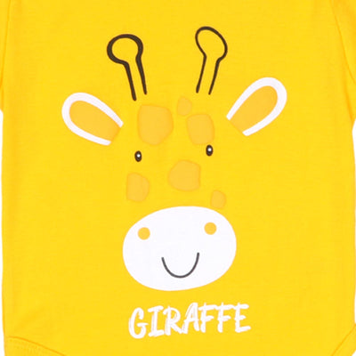 Infant Basic Romper Unisex GIRAFEE - Yellow