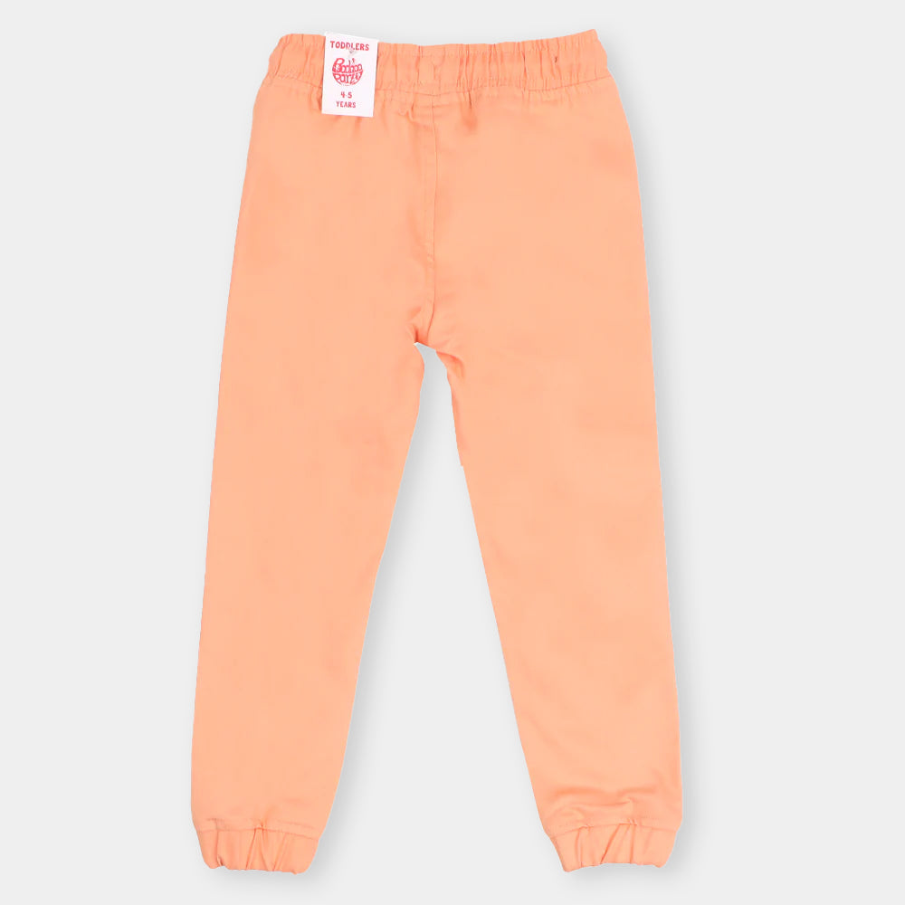 Girls Pant Cotton Basic - Peach