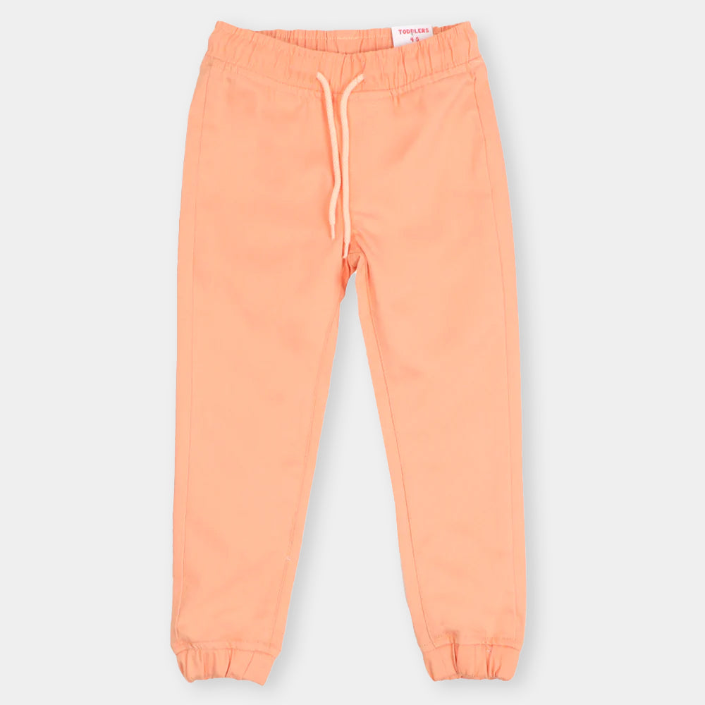 Girls Pant Cotton Basic - Peach