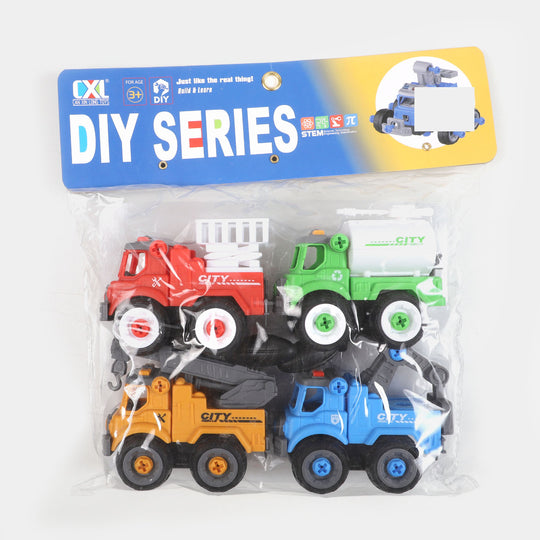 Disassembly Rescue Vehicles Toys 4PCs Play Set For Kids