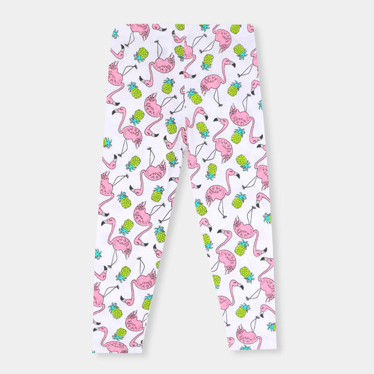 Girls Tights Printed Flamingo