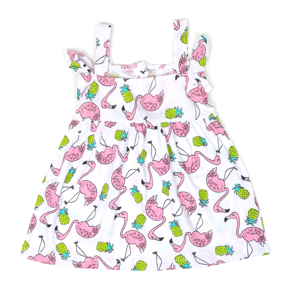 Infant Girls Frock Printed Flamingo