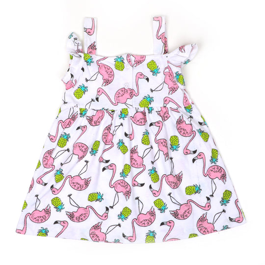 Infant Girls Frock Printed Flamingo