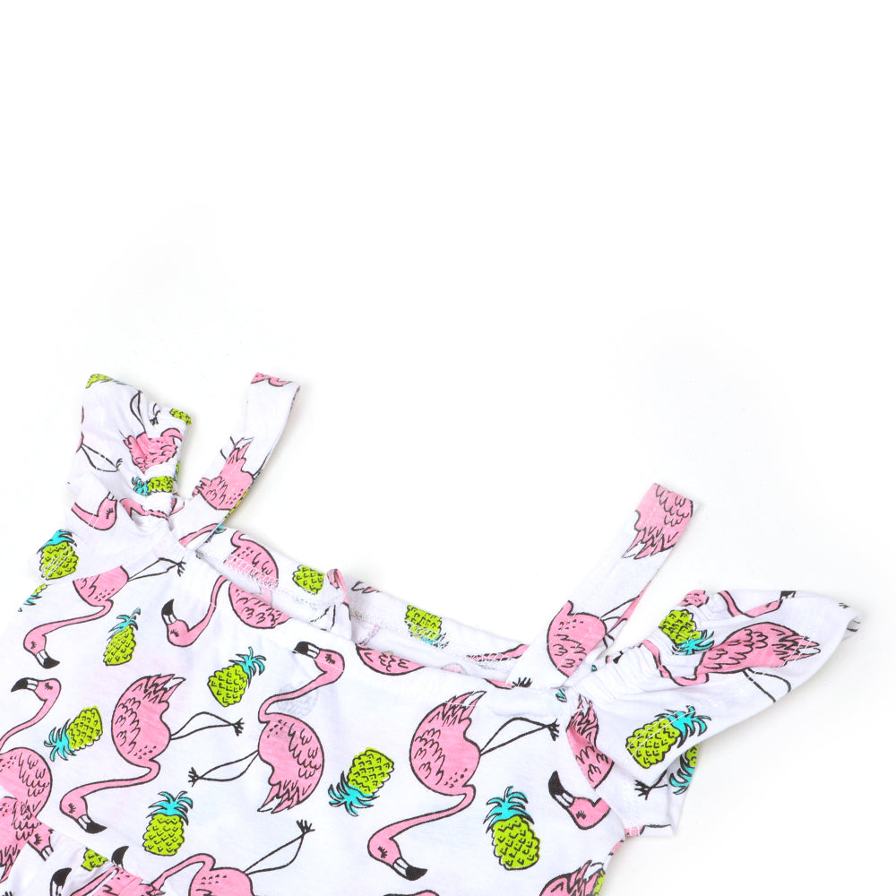 Infant Girls Frock Printed Flamingo