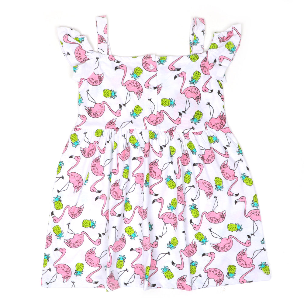 Infant Girls Frock Printed Flamingo