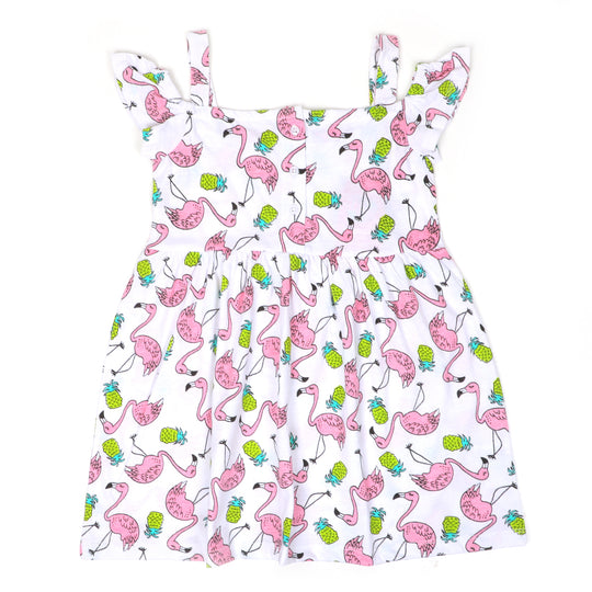 Infant Girls Frock Printed Flamingo