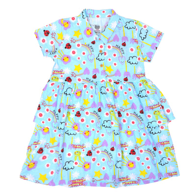 Infant Girls Frock Printed Happy Days