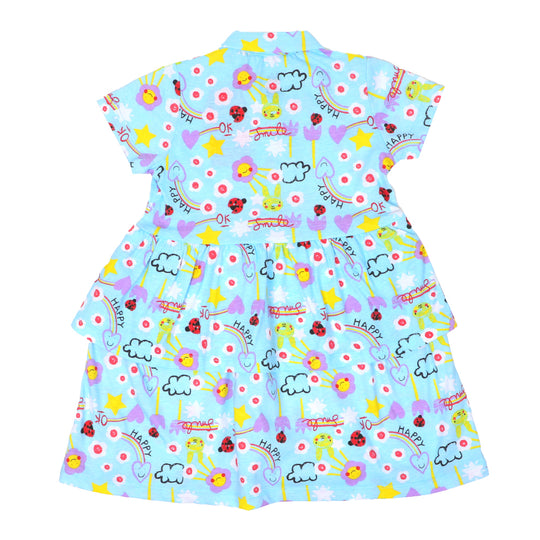 Infant Girls Frock Printed Happy Days