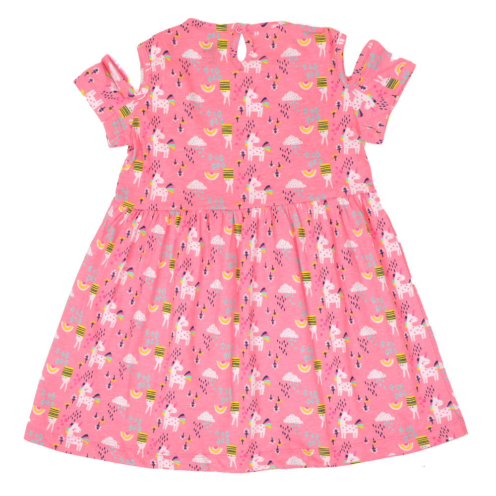 Girls Frock Printed Rainbow - Printed