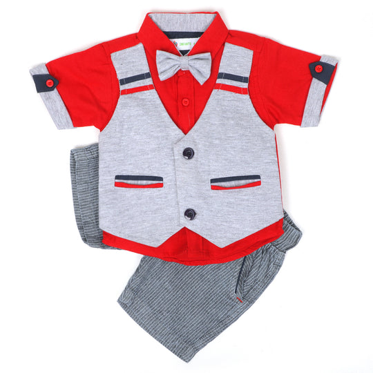 Infant Boys Suit 3Pcs S2-Red