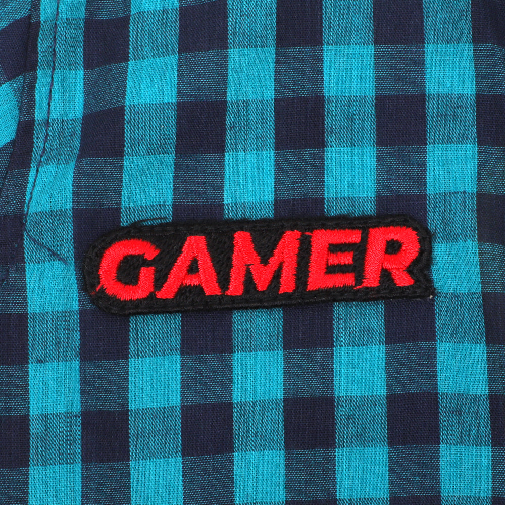 Infant Boys Casual Shirt Gamer - Navy Check