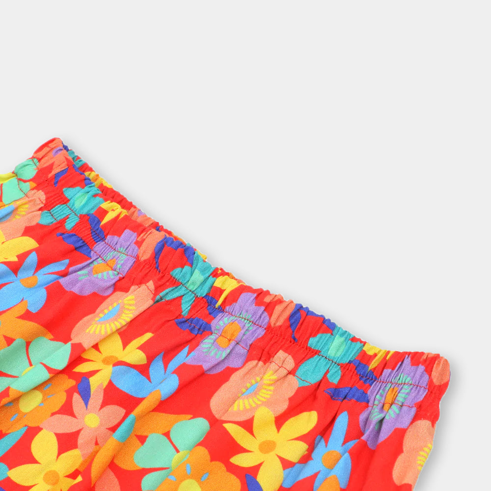 Girls Digital Print Long Skirt - Multi