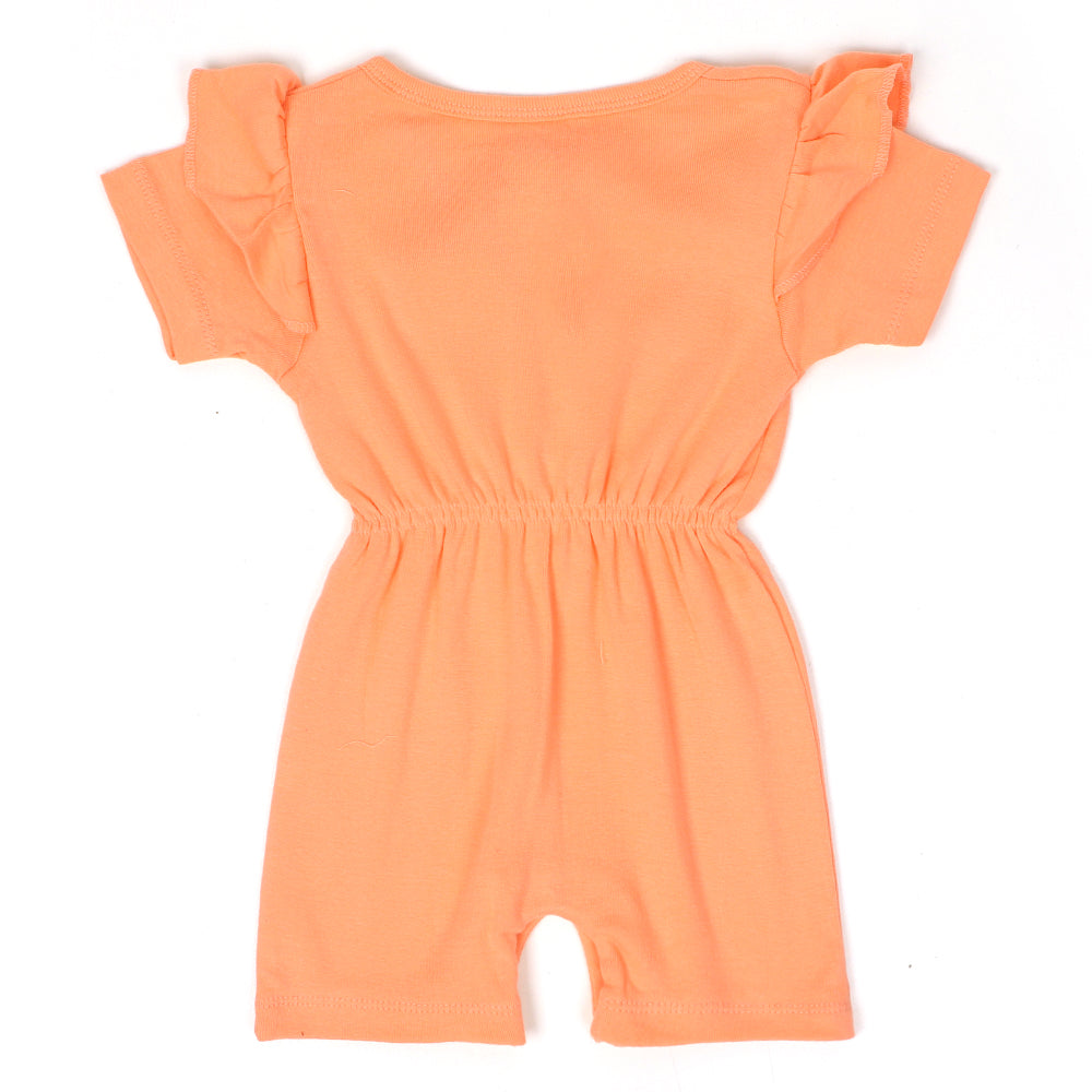 Infant Girls Knitted Romper Flower Bunch -PEACH NECT