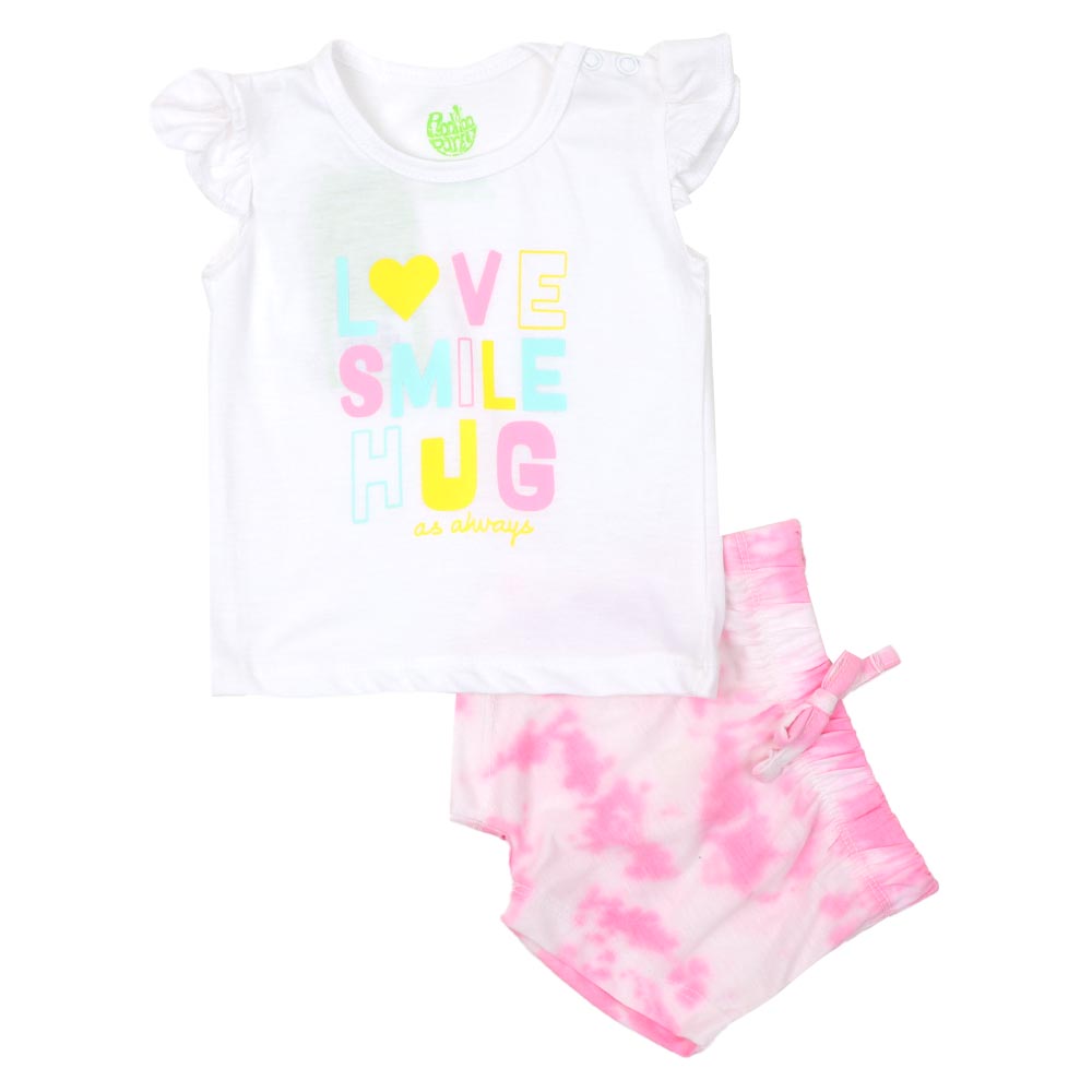 Infant Girls Knitted Suit Love Smile -Tie Dye
