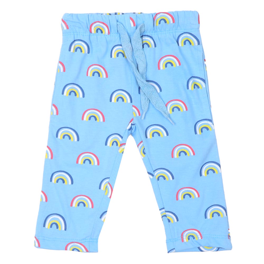 Infant Girls Knitted Suit Rainbow - Light Blue