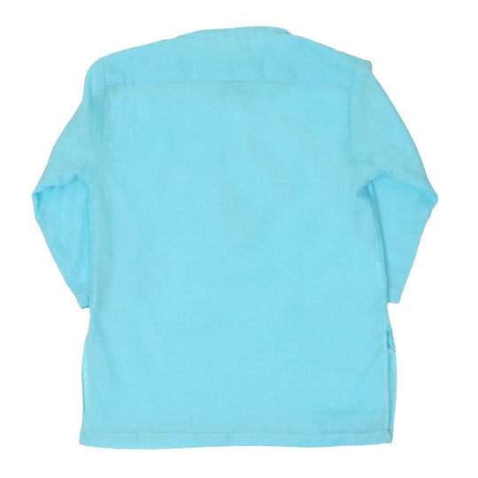 Infant Boys Basic Jacquard Kurta - Powder Blue