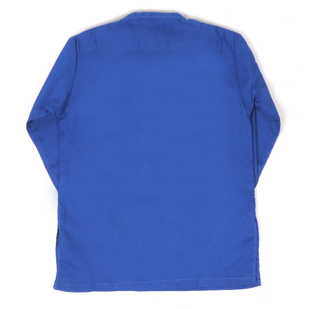 Infant Boys Basic Jacquard Kurta - Royal Blue