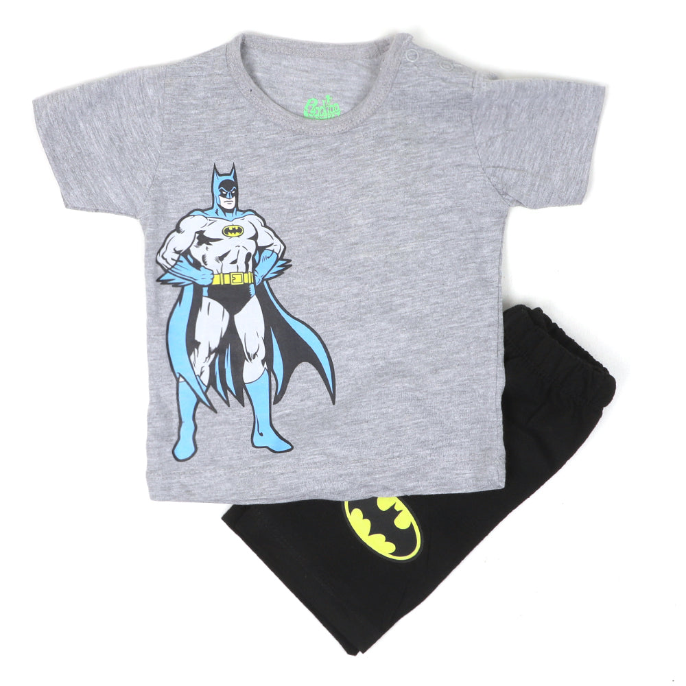 Infant Boys Knitted Suit Dc Hero -H.grey