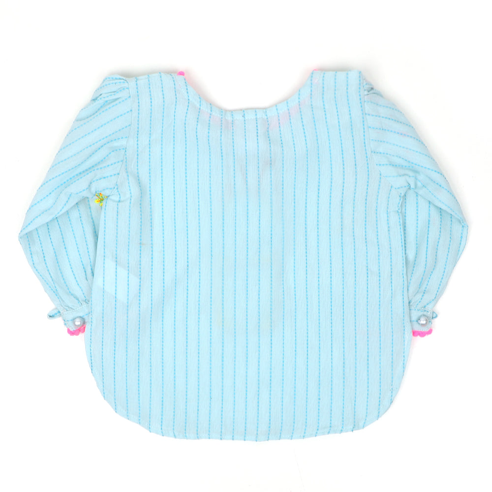 Infants Girls Embroidered Kurti Forever-LT.Blue