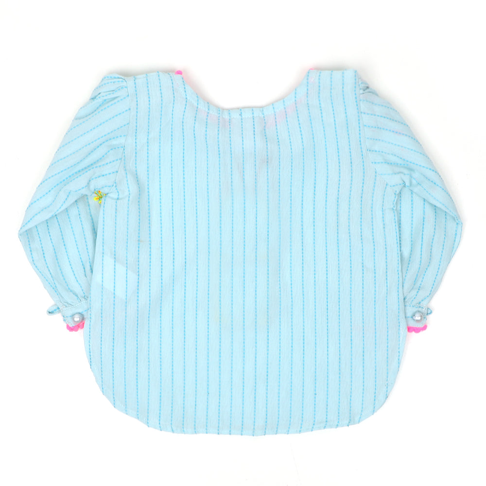 Infants Girls Embroidered Kurti Forever-LT.Blue