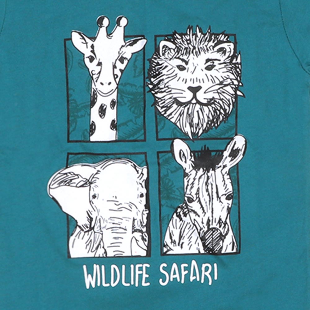 Infant Boys 2 Pcs Suit Wildlife Safari -Harbor Blue
