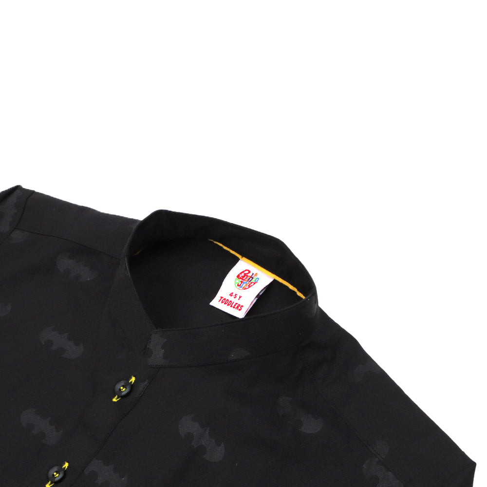 Boys Printed Kurta - BLACK