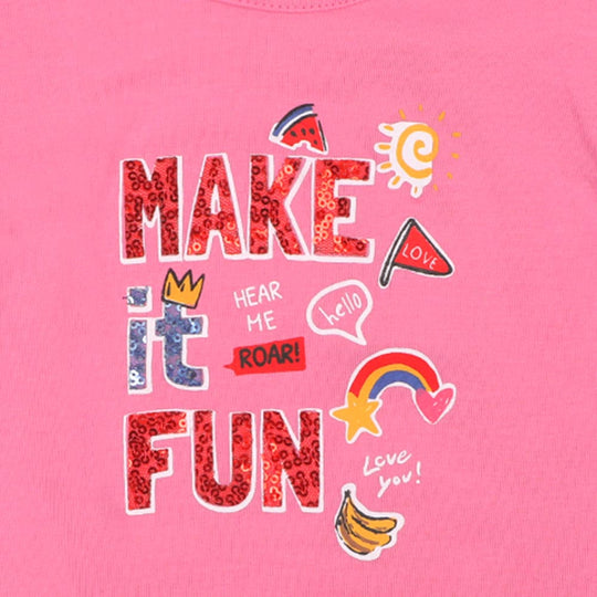 Girls T-Shirt Make It Fun-Pink