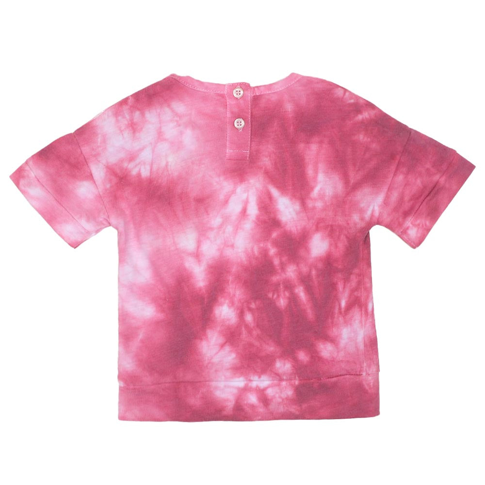 Infant Girls T-Shirt Laugh- Dark Pink