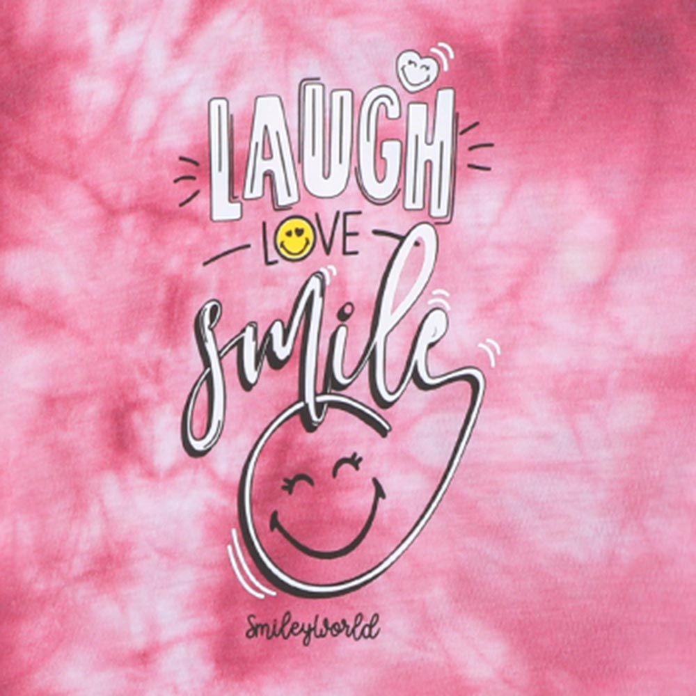 Infant Girls T-Shirt Laugh- Dark Pink