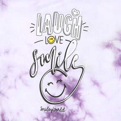 Infant Girls T-Shirt Laugh- Purple/White