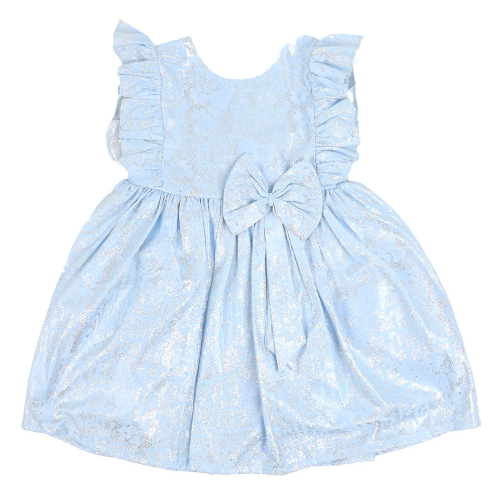 Girls Fancy Frock Monsoon Frill - SKY BLUE