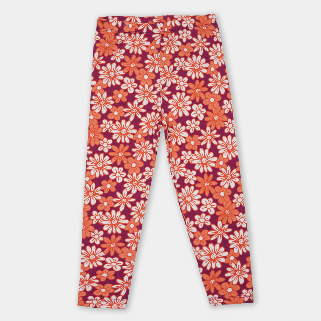 Girls Tights Printed Big Flower - Printed