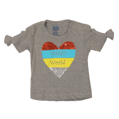Infants Girls T-Shirt Seq Heart-H.grey