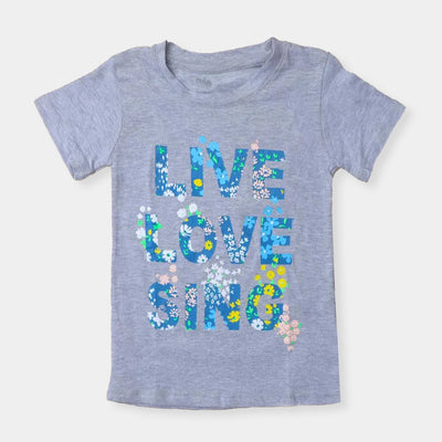 Girls T-Shirt Live Love - H.Grey