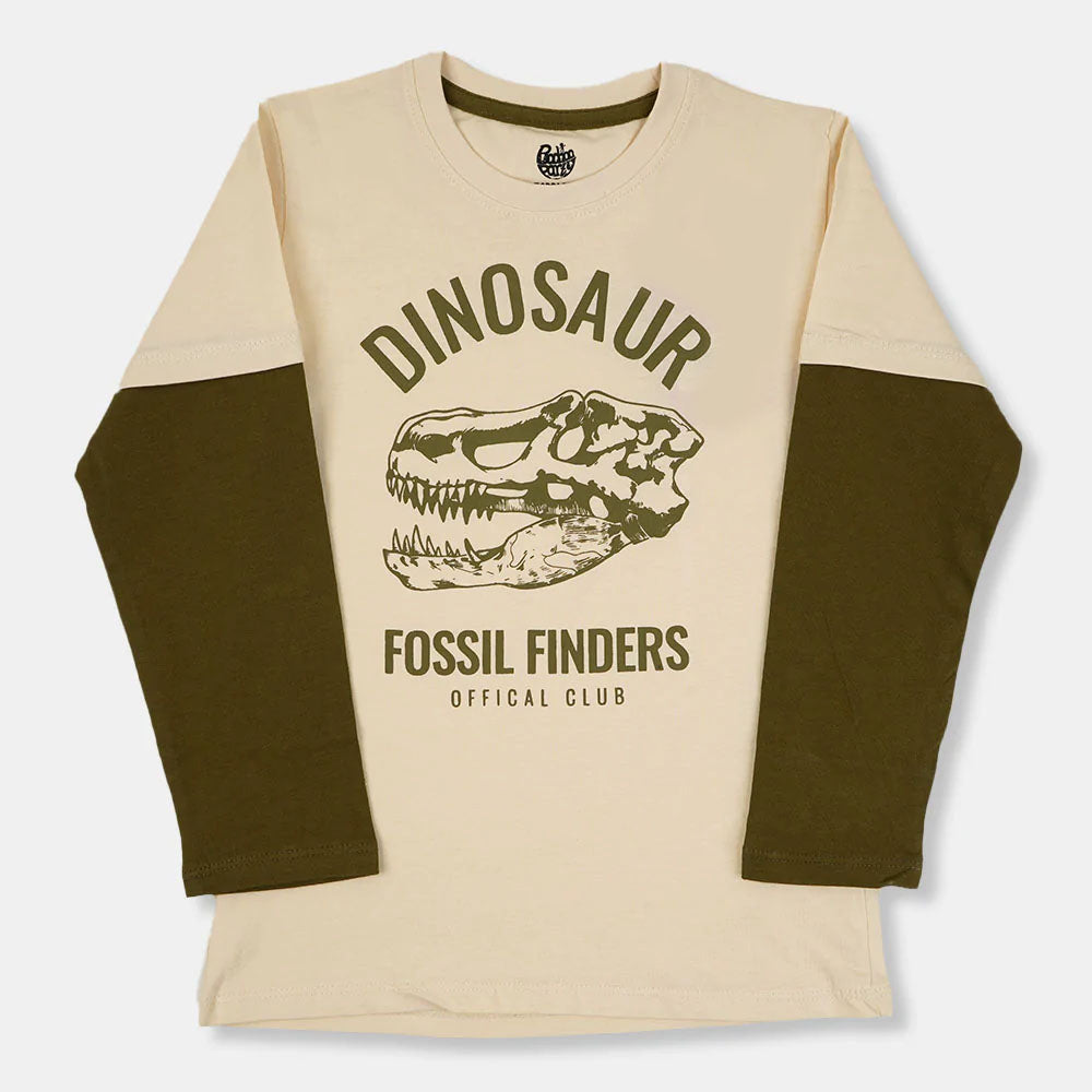 Boys T-Shirt Fossil Finder - Light Beige