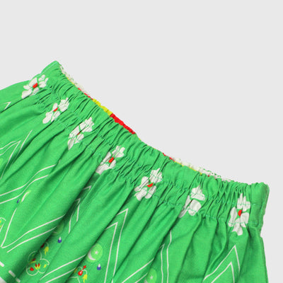 Girls Independence Long Skirt Love Pakistan - Green