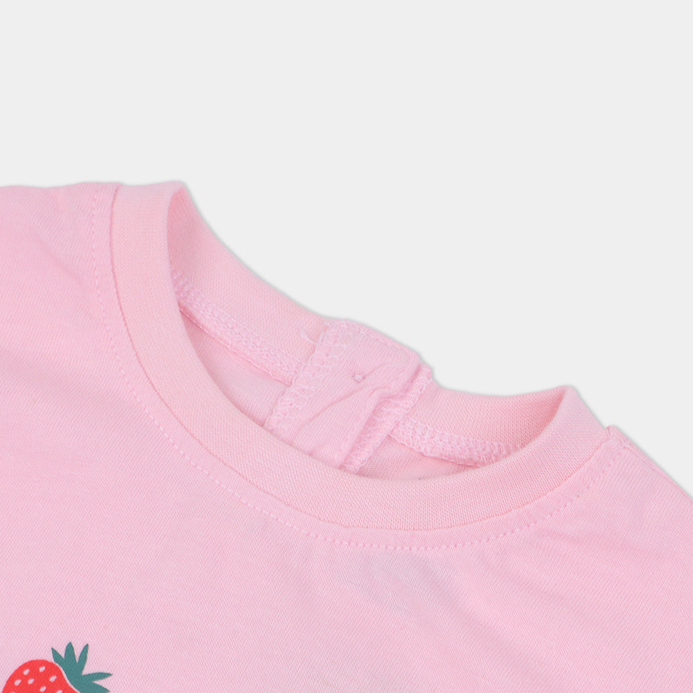 Infant Girls T-Shirt Strawberries - Light Pink