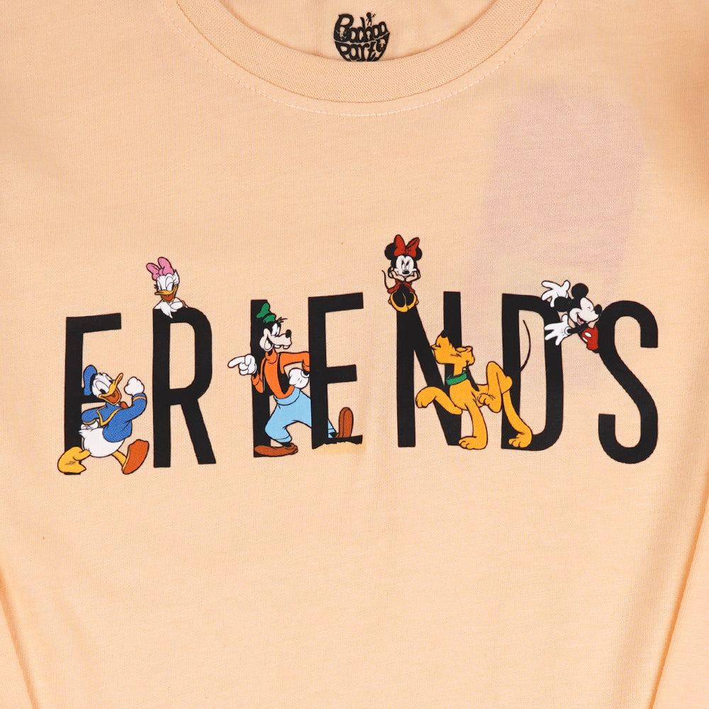 Girls T-Shirt Friends -Pale Peach