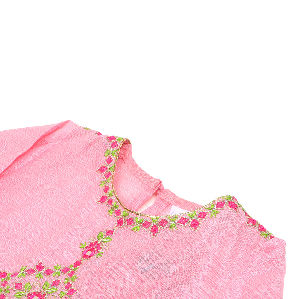 Infant Girls 3 Pcs Fancy Rangoli  - Pink