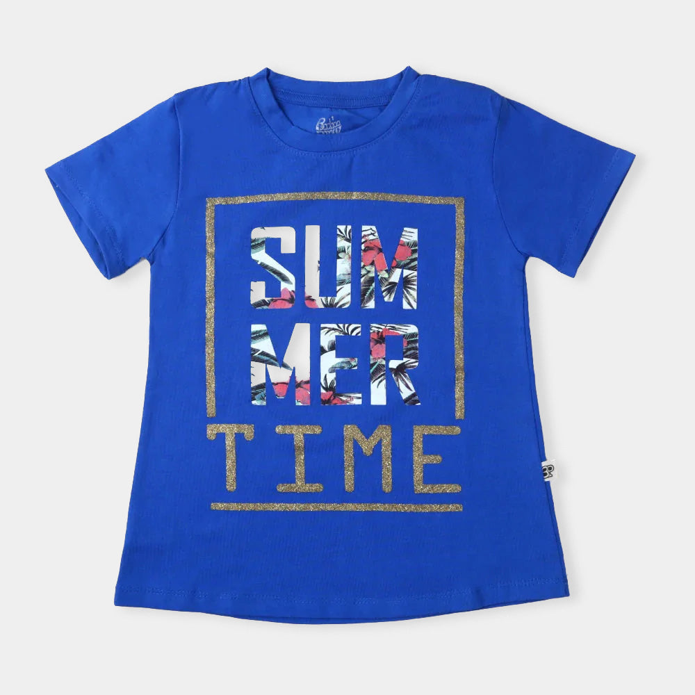 Girls T-Shirt Summer Time E-C - Blue
